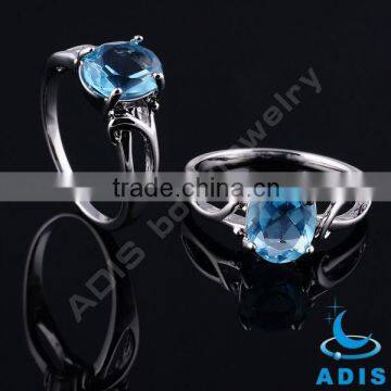 aquamarine gem stone smart rings steel for women ADIS finger rings