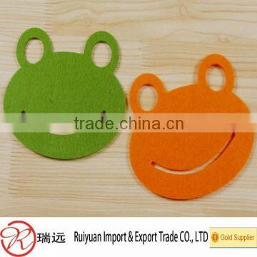 Alibaba Wholesale Laser Cutting Frog-shape Felt Cup Coasters