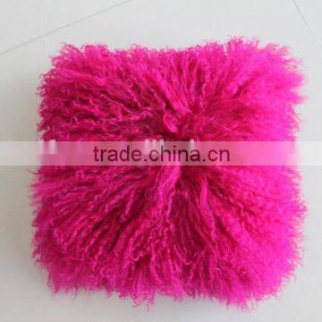 Wholesale High Quality Best Selling Comfortable Lamb Fur Pillow Genuine Mongolian Sheep