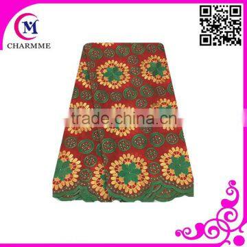 Swiss Voile Lace CCL-5S083 Red Color High quality Swiss Voile Lace Made in China Guangzhou Swiss Cotton Lace