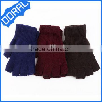 Half open finger knitted gloves for kids