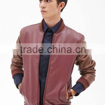 Mens Faux Leather Jacket, Bomber PU Jacket Men