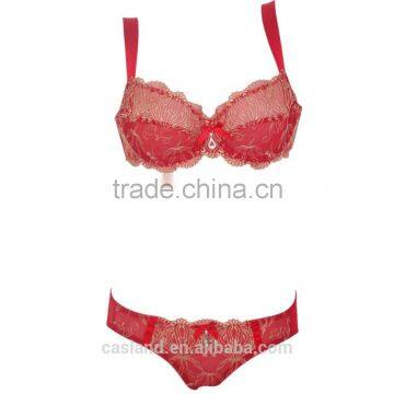 Sexy Embroidery Transparent Lingerie Bra and Panty Set(FPY330)