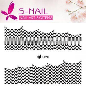 2016 nails full cover decals nails stickers black lace nails art accessories sticker