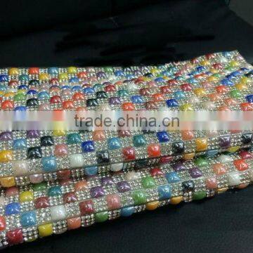 rhinestone sheet hotfix motif trimming super closed with square ceramic and A grade quality crystal