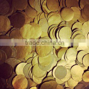 Gold tissue paper wedding confetti Round shaped paper confetti