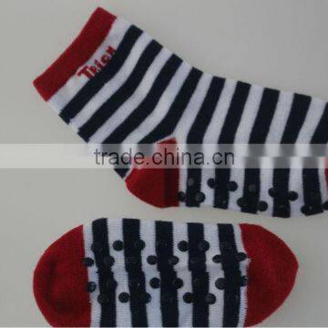 Bulk Children Anti-slip Striped Jacquard Kids Gel Socks
