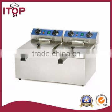 13+13 L double tanks flat fryer