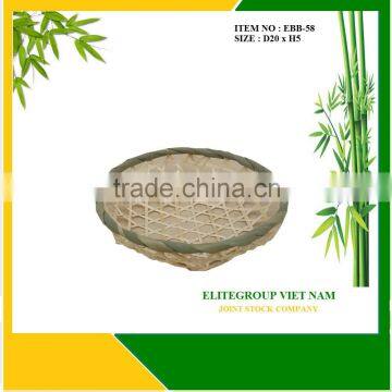 Natural round hanmade, bamboo basket with ELITEGROUP