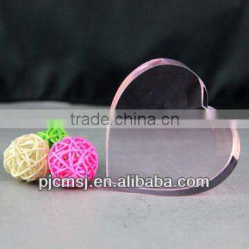 Pink Crystal glass Heart Diamond for wedding decoration or Gifts souvenirs