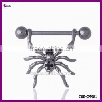 White Gold Body Jewelry Spider Sexy Nipple Piercing