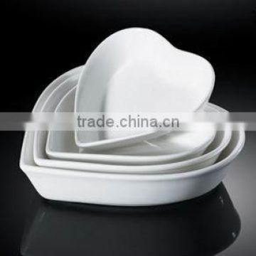 H0264 porcelain heart shape bake plate