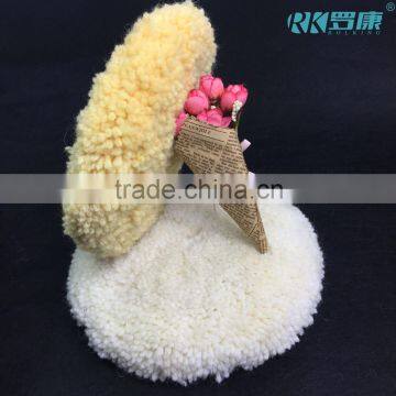 7'' 8''polisher and Buffer Soft Double Side Wool Bonnet and Pad With Hook and Loop for Polishing or Buffing photo-2