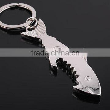 Promotion Keychain Shark Bottle Opener Coin Key Holder Metal Keyring For Gifts