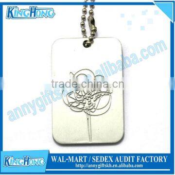 Blank aluminum alloy flower logo recessed military Tag