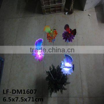 Plastic solar hummingbird optical fiber decor