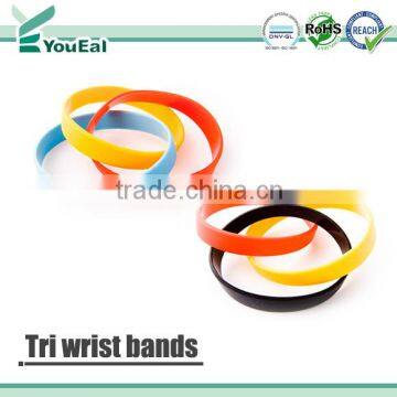 Tri Silicone Rubber Wrist Bands