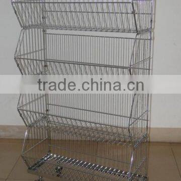 RH-BR03 Bright Chrome Plated Stacking Wire Basket