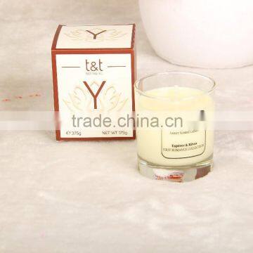 scented glass soy wax candle with beautiful packaging