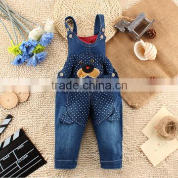 New style design kids cheap denim overalls