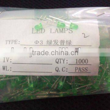 3mm Green Color LED with 4mm LED Spacer