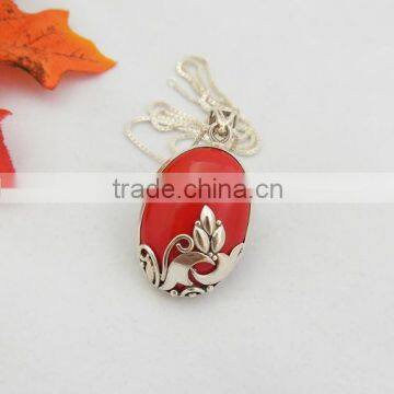 falak gems Artisan pendant - coral pendant Bezel pendant