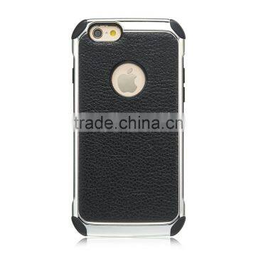 Lichi Texture Hybird TPU+PC Armor Case for IPhone 6 6s 6 Plus 6s Plus Samsung s7 S7edge 2 in 1 Electroplating Cases