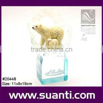 White Bears polyresin statue