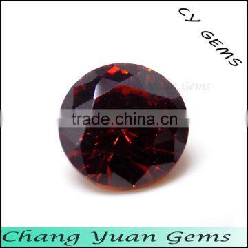 2.00mm Round Shape garnet color cubic zirconia
