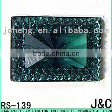 20*40 green color sharp face rectangle resin stone