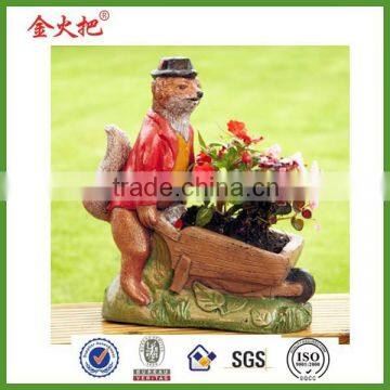 Fox With Wheelbarrow Garden Planter