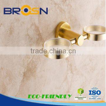 Lower Price Bathroom / Golden color / Double cup holder #15006