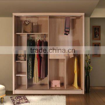 Acid Resistant Indonesia Sandalwood 2 Sliding Door Wardrobe Closet Bedroom Design
