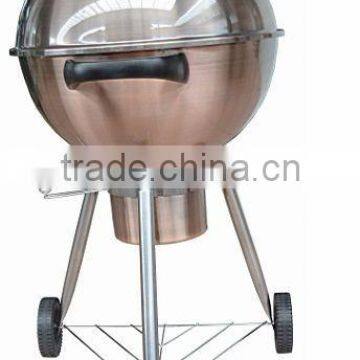 22" Premium charcoal bbq grill rose copper trolley BBQ grill