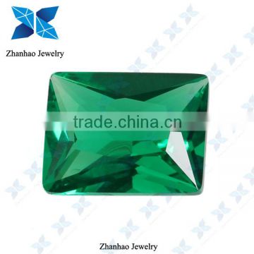 Asscher cut green spinel bead