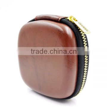 Custom fashion design leather earphone carrying case holder