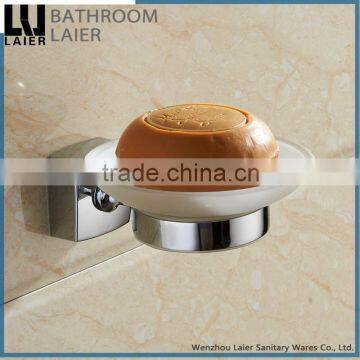 2016 new style zinc chrome plating bathroom design glass soap dish