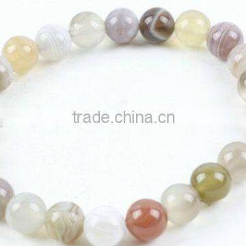 A grade botswana agate rounds-19cm beaded Bracelet