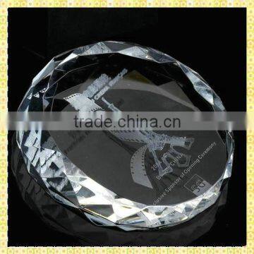 Personalized Engraved 3D Laser Crystal Paperweight For New Year Gifts Items