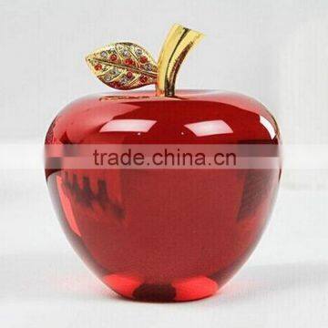 3d k9 crystal round apple craft christmas decoration