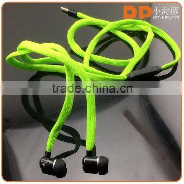 retractable earphones with mic custom logo earphone color and packaging shoelace earphones