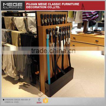 Clothes Retail Store Wood Belt Display Stand