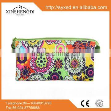 SDF035 Pencil Case, Wholesale High Quality Floral Print 100% Cotton Quilted Pencil Bag photo-3