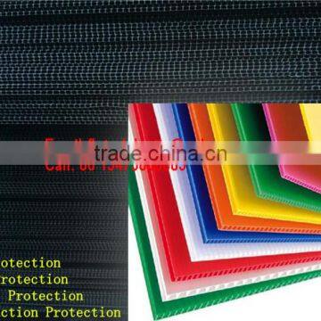 Corrugated plastic sheet for floor covering and protection