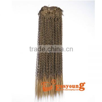 Afro curly braids hair weft for black women, synthetic hair extension