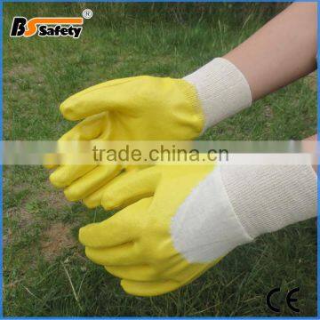 BSSAFETY yellow nitrile 3/4 dipped oil resistant waterproof work glove