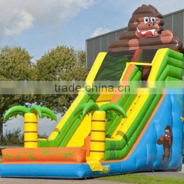 Hola gorilla jungle inflatable slide/giant inflatable slide/inflatable castle slide