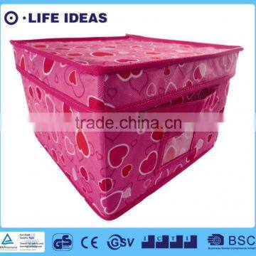 hearts printing multipurpose high quality home use foldable storage box