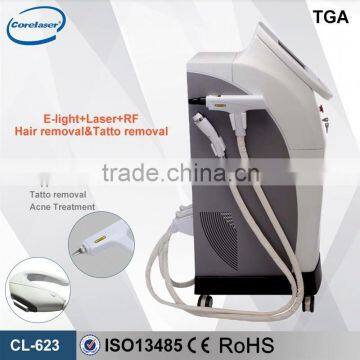 Bipolar RF Nd Yag Laser E-light IPL Hair Eye Line Removal Painless Removal Wrinkle Removal Machine Multi-Function Beauty Equipment Clinic Acne Removal