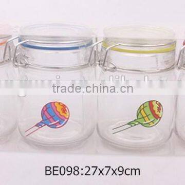 4pcs glass jar with glass lid in a pvc box